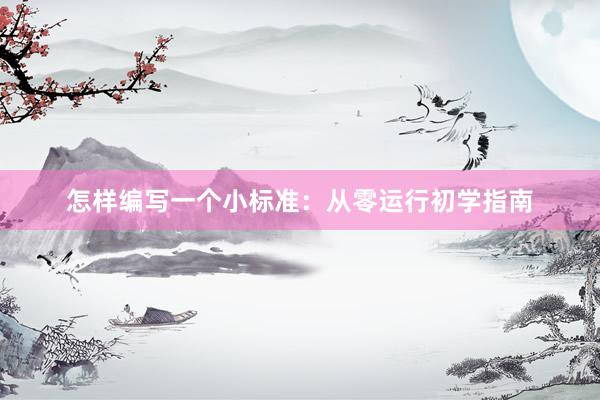 怎样编写一个小标准：从零运行初学指南